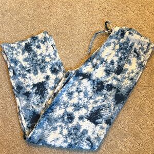 Pixielane Blue Tie-Dye Drawstring Lounge Pants- size 9/10